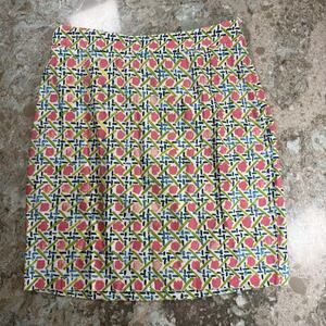 Tommy Bahama‎ linen blend basket weave print above knee skirt woman's size 2
